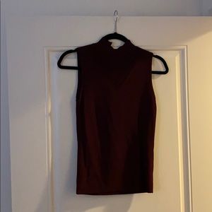 Burgundy mock turtleneck shirt